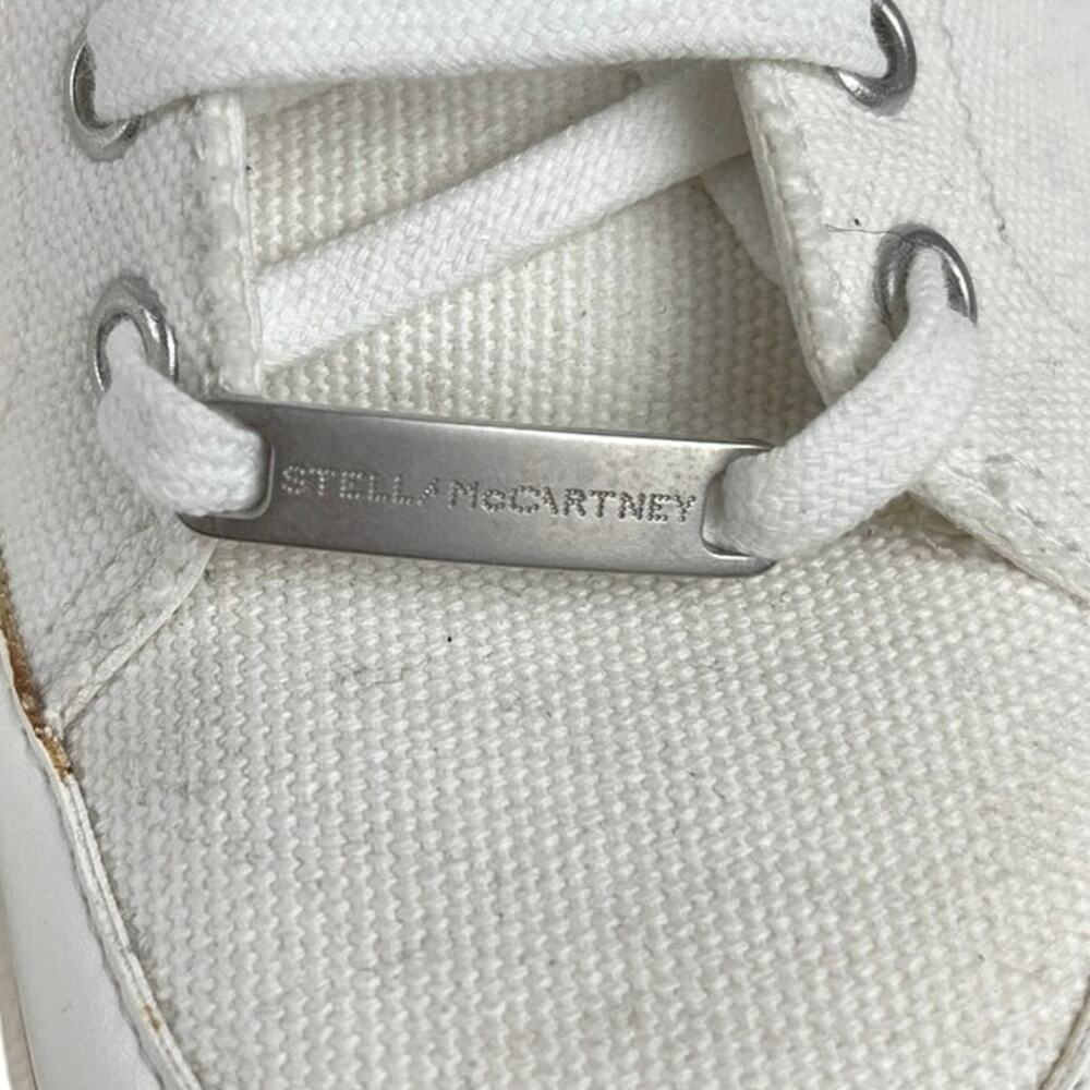 Stella McCartney White Vegan Leather Canvas High Top Trainers Sneakers Shoes 36 - Picture 5 of 5